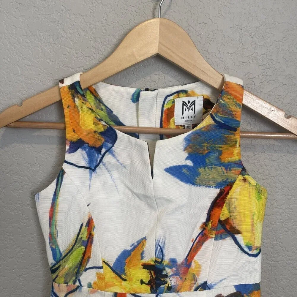 Milly Minis Of New York Milly Pop Art Floral Racerback Dress 10 Girls Sleeveless
